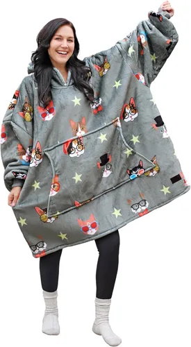 Vista 6 de Catalonia Sudadera con Capucha Manta Extragrande, Cómoda Sudadera Sherpa Usable, Regalo para Ella