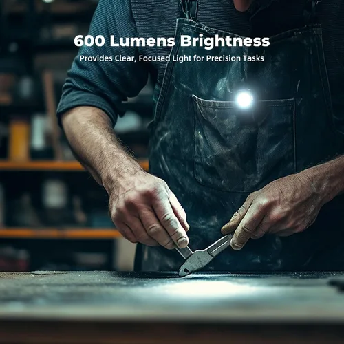 Vista 7 de Linterna EDC Recargable con 4 Modos de Iluminación, 600 Lúmenes Luz de Carrera para Corredores, Linterna de Clip, Linterna de Bolsillo para Correr