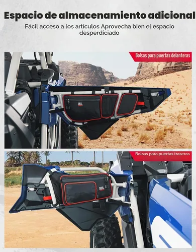Vista 2 de KEMIMOTO UTV - Bolsas para puerta compatibles con modelos Maverick X3, color rojo, paquete de 4