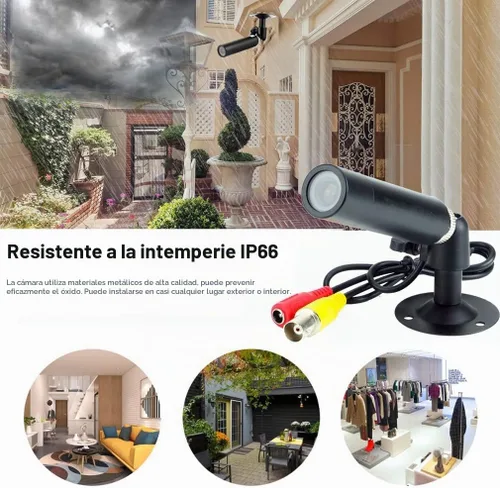 Vista 6 de Vanxse® Minicámara de seguridad CCTV 1/3 CCD 1000TVL HD 3.6mm con soporte de bala para interiores