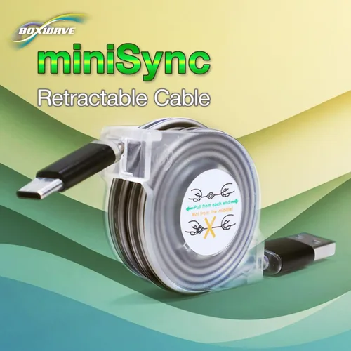 Vista 9 de BoxWave Cable compatible con GameSir X2 (versión Bluetooth) - miniSync - USB-A a USB tipo C, cable retráctil - USB-A a USB tipo C