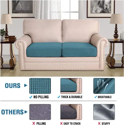 Vista 377 de H.VERSAILTEX Fundas de Cojín de Asiento Individuales Super Elásticas Fundas de Sofá Fundas de Cojín de Sofá Fundas Deslizables Juegos Tela de Sarga