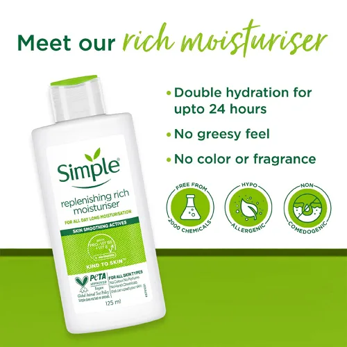 Vista 7 de Simple Hidratante rico reponedor, 4.2 fl oz por Simple