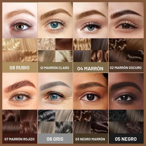 Vista 4 de Lápiz para cejas iMethod - Lápiz de cejas, lápiz delineador 2 en 1 de doble punta con cepillo microblading 4d para cejas para mujeres, lápiz