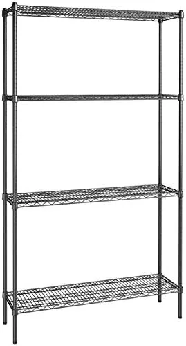 Vista 365 de Kit de 4 estantes de epoxi verde NSF de 21 x 72 pulgadas con postes de 86 pulgadas, estantería de almacenamiento resistente, kit de estantería