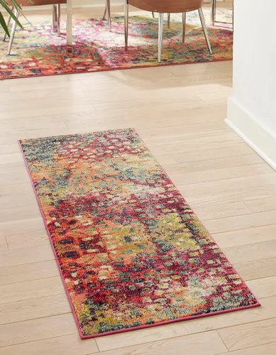 Vista 20 de Unique Loom Jardin Collection - Alfombra moderna, vibrante, abstracta y colorida (rectangular de 2 x 3 pies, multi/azul)