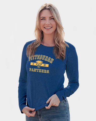 Vista 6 de Blue 84 NCAA - Camiseta de manga larga con licencia oficial de la NCAA para mujer, color del equipo atlético