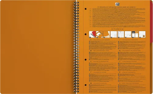 Vista 3 de Oxford International - Cuaderno activo con tapa de polietileno A4+, rayas estrechas con margen y perforado, incluye divisor reposicionable, 80
