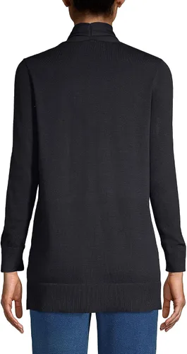 Vista 2 de Lands' End Cárdigan largo abierto de algodón para mujer