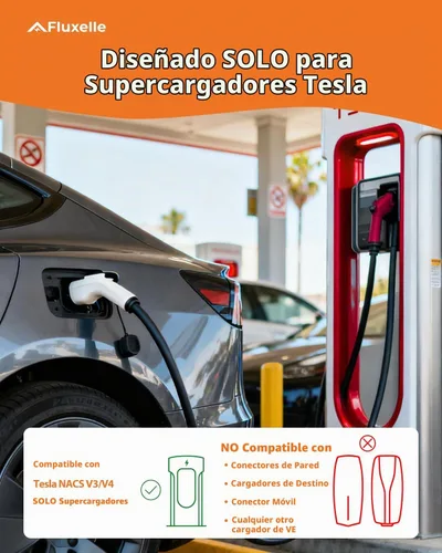 Vista 5 de Adaptador de EV NACS a CCS, Certificado UL2252 500A/1000V Adaptador de Carga Rápida con Interbloqueo, Compatible con Supercargadores Tesla