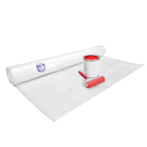 Vista 9 de Lámina de plástico de construcción negra de 6 mil, 20 x 100 pies (2000 pies cuadrados) – Cubierta de plástico grueso para construcción, pintura