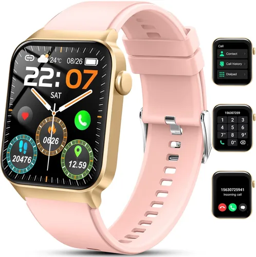 Vista 10 de Motast Reloj inteligente (respuesta/hacer llamada), reloj inteligente HD de 1.96 pulgadas para hombres y mujeres, reloj de fitness con más de 110