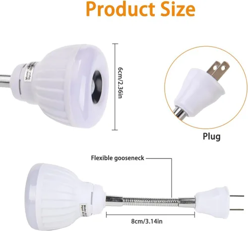 Vista 12 de Luz con sensor de movimiento enchufable, luz nocturna del atardecer al amanecer, salida de CA, lámpara de pared para escalera, luz LED inteligente