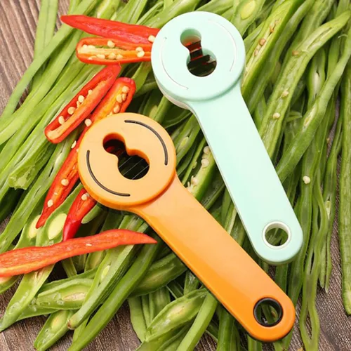 Vista 2 de BESTonZON 2 piezas de rallador de frijoles para verduras, de acero inoxidable ahora frijol verde, cortador de frijoles franceses, herramienta