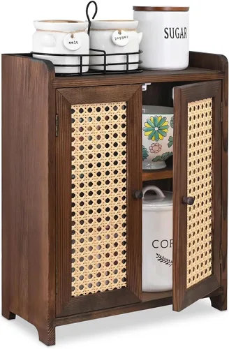 Vista 10 de Ikee Design Caja de Almacenamiento de Madera de Ensamblaje Libre para Encimera de Papas y Cebollas, Gabinete de Encimera, Cajas de Pan de Madera
