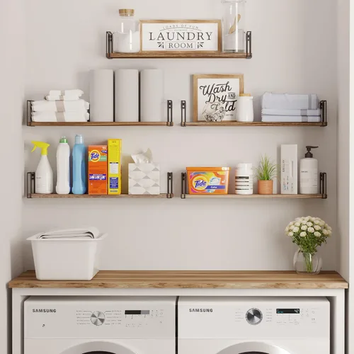 Vista 5 de Wallniture Avila - Estantes flotantes de 24 pulgadas para pared, organización de cocina y estantes de oficina, estantería para decoración de sala