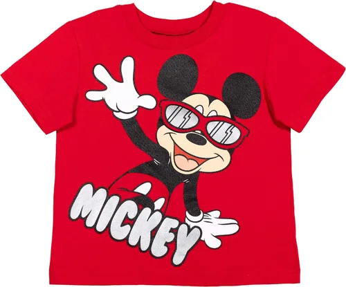 Vista 3 de Disney Camisetas de bebé de Mickey Mouse y pantalones cortos de rizo francés para niños pequeños