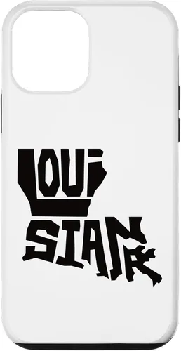 Vista 12 de iPhone 15 Patriotic Home State Map of Louisiana Text Art Shape Design Case