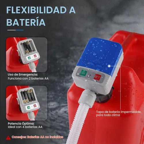 Vista 2 de Bomba de transferencia de combustible portátil 3.2GPM con sensor de Azul