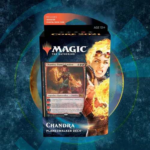 Vista 7 de Magic: The Gathering Chandra, Baraja Planeswalker Catalyst de Flame, juego básico 2021 (M21), cubierta de inicio de 60 cartas, C76580000