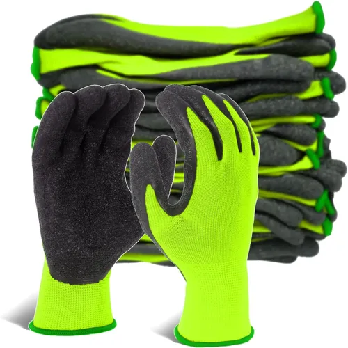 Vista 20 de Evridwear - Guantes de trabajo de látex arrugado con revestimiento de mano para seguridad, para hombres y mujeres, uso general, multiusos