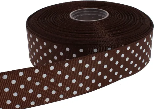 Vista 29 de Cinta de grogrén de lunares de 25 yardas cada rollo 100% poliéster (1 pulgada, beige)