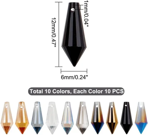 Vista 2 de AHANDMAKER Cuentas de vidrio de lágrima, Poliéster Plástico Vidrio Nylon, vidrio