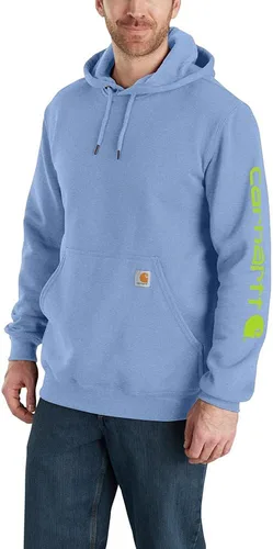 Vista 37 de Carhartt Sudadera de ajuste holgado para hombre con logotipo en la manga, de peso medio, gráfica, liquidación Terreno ámbar