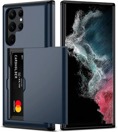 Vista 11 de Nvollnoe Funda para Samsung S22 con tarjetero 5G de 6.1 pulgadas, delgada, de doble capa, resistente, protector para Galaxy S22, funda con ranura