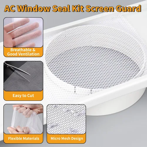 Vista 4 de LBG Prouducts - Kit de ventilación portátil de aire acondicionado para ventana, protector de pantalla de malla, kit de sellado de ventana de CA