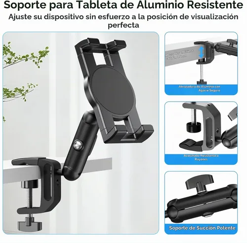 Vista 4 de Soporte para iPad debajo del gabinete, soporte para tableta de cocina