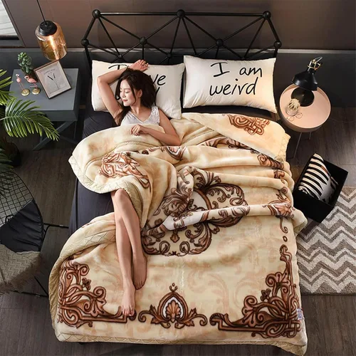 Vista 2 de LGYKUMEG - Manta de visón coreana de 59x79 pulgadas, manta suave y cálida de felpa sedosa - Manta reversible de 2 capas Raschel para cama individual