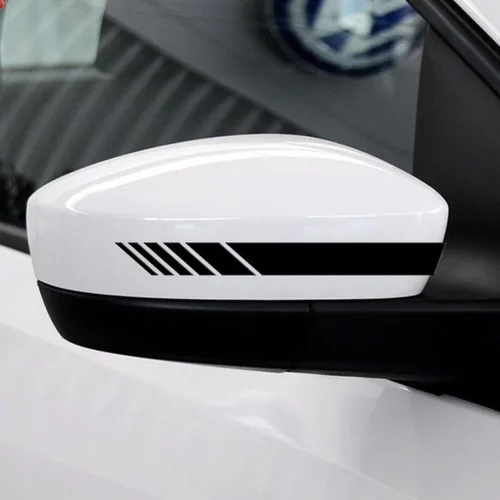 Vista 4 de x xotic tech Calcomanías de vinilo de rayas para espejo retrovisor estilo AMG Racing AMG, compatibles con Mercedes Dodge, Chevrolet Chrysler, etc.