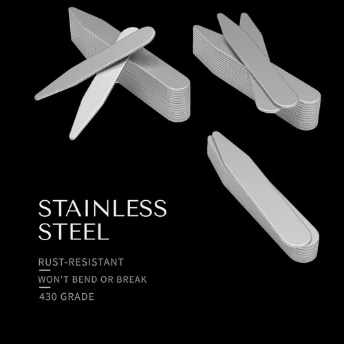 Vista 5 de Collar de metal para hombres – Juego de 40 estancias de cuello de camisa de vestir para hombres, 3 tamaños en una caja dividida por Quality Stays