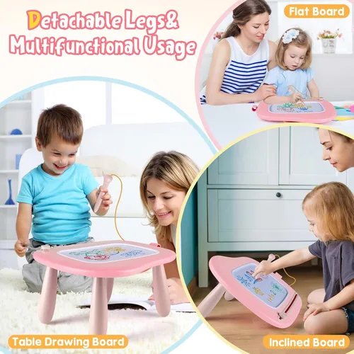 Vista 7 de Smasiagon - Pizarra de dibujo magnética para niños, juguetes para niñas de 1 a 2 años, pizarra de garabatos portátil para aprender y juguetes