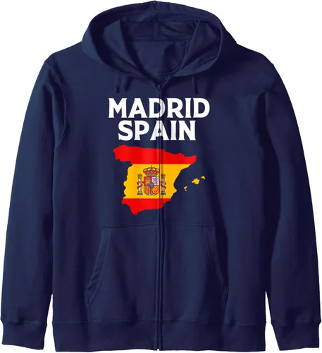Vista 6 de Spanish Map Espana Flag Madrid Spain Zip Hoodie