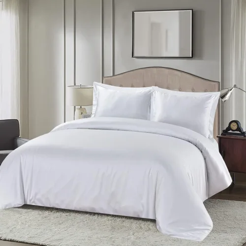 Vista 6 de Royal Hotel Bedding Funda de edredón suave y sedosa, viscosa hecha de mezcla de bambú y algodón, juego de funda de edredón de 3 piezas, Azul