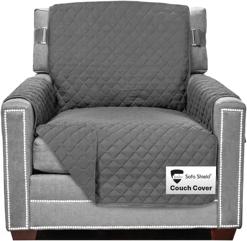 Vista 112 de Sofa Shield - Funda para sofá Loveseat con correa patentada, protector de cojín, funda reversible diseñada en EE. UU. resistente a manchas