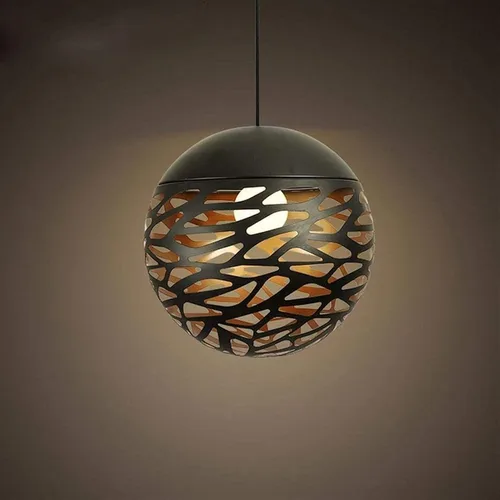 Vista 6 de Adjustable Height Chandelier Light Fixture - Elegant Black Iron & Glass Design for Living Room, Kitchen Island, Cafe, and Bar(20cm)