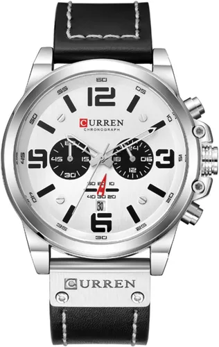 Vista 4 de FANMIS Reloj de hombre deportivo militar, analógico, de cuarzo, cronógrafo clásico, esfera sándwich, para negocios y vestir, resistente al agua