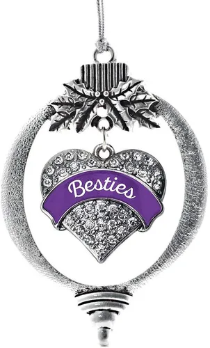 Vista 60 de Inspired Silver Adornos festivos de dije de corazón pave de plata con circonitas cúbicas