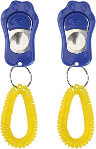 Vista 11 de Clicker Training para perros, clicker de perro con correa de muñeca, 3 niveles de volumen ajustables para entrenamiento de perros para gatos y Una