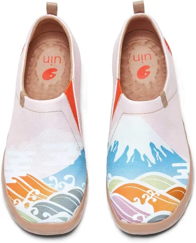Vista 12 de UIN Mocasines casuales para mujer, de viaje, pintados, para caminar, ligeros, cómodos, de lona, tenis de moda