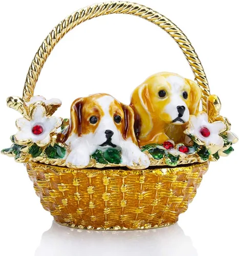 Vista 11 de YU FENG Adorno decorativo de figuras de camello de cristal dorado de 2.4 pulgadas, estatuas de camello esmaltadas doradas, caja de joyería