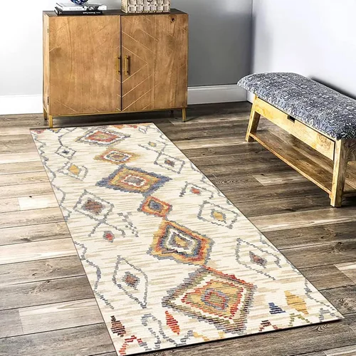 Vista 3 de Alfombra de pasillo, moderna y lavable, alfombra larga para pasillo, cocina, dormitorio, sala de estar, balcón, paso, antideslizante, 47.2 x 177.2
