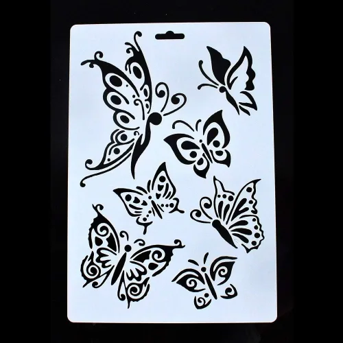Vista 4 de Plantilla decorativa de bricolaje para pintar en paredes, muebles y manualidades (mariposa)