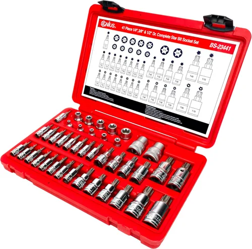 Vista 4 de GENIUS TOOLS Juego de 44 llaves de vaso de mano profundas Dr. Metric & SAE de 1/4 pulgadas con trinquete y extensiones GS-244MS