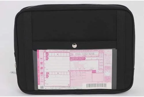 Vista 8 de SANEI Luggage Canvas Mailing Pouch L Horseshoe Lock with Metal Clasp No Padlock Included Moss G Black Black 19-3911tcx