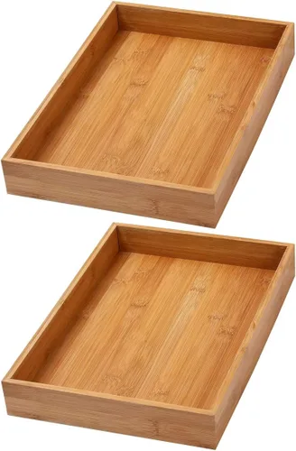Vista 19 de YBM Home Caja de almacenamiento organizadora de cajones de cocina hecha de bambú, 3x3x2 pulgadas 320