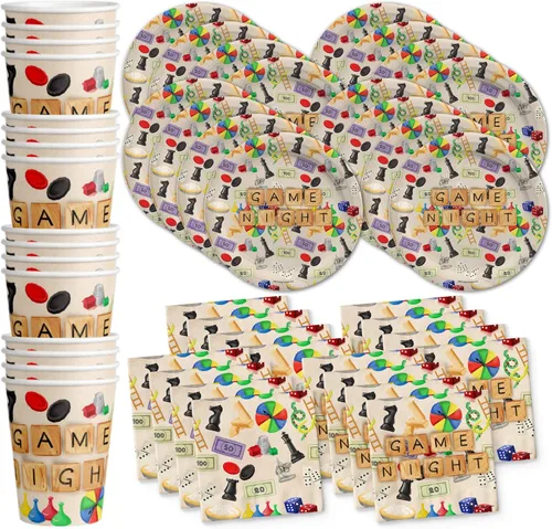 Vista 9 de Suministros de fiesta de billar – Platos de mesa de billar y servilletas – Suministros de cumpleaños para adultos – Juego de vajilla para el día